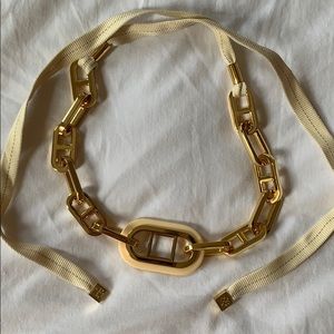 Tory Burch Enamel Belt - Cream